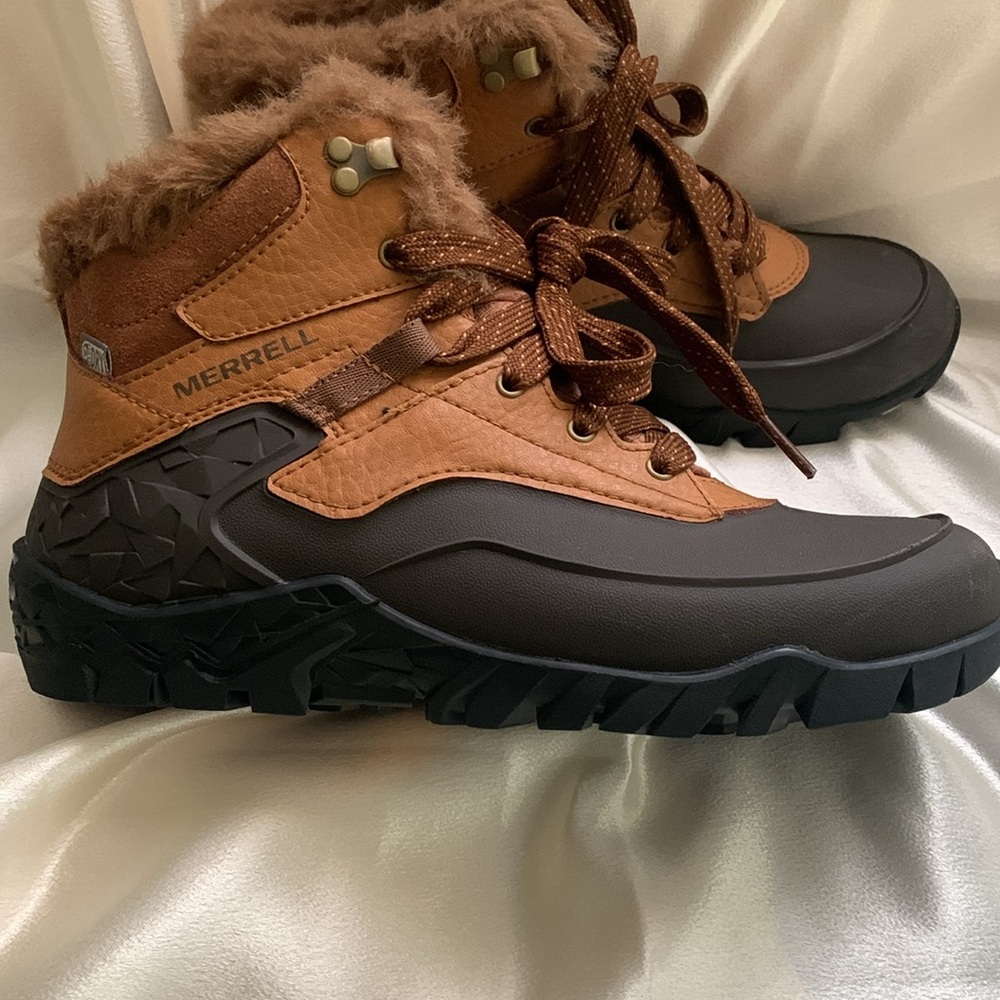 Merrell Brown and Black Fur-Lined Waterproof Winter Boots